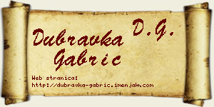 Dubravka Gabrić vizit kartica